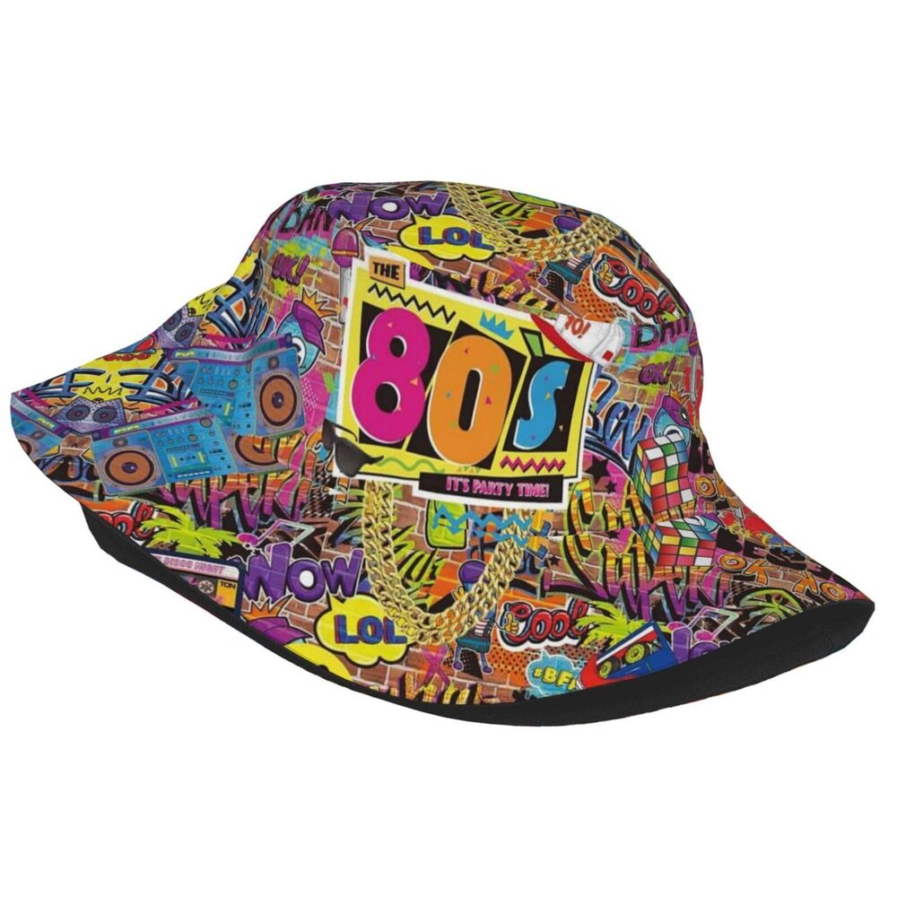 6880 Bucket Hat 80s Style Fisherman Hat Travel Beach Sun Hat Outdoor Cap - Picture 4 of 8